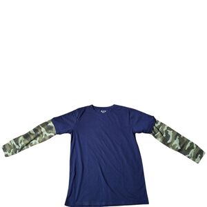NWT Children's Place Navy Longsleeve Tshirt with Camo sleeves  Size XL 14